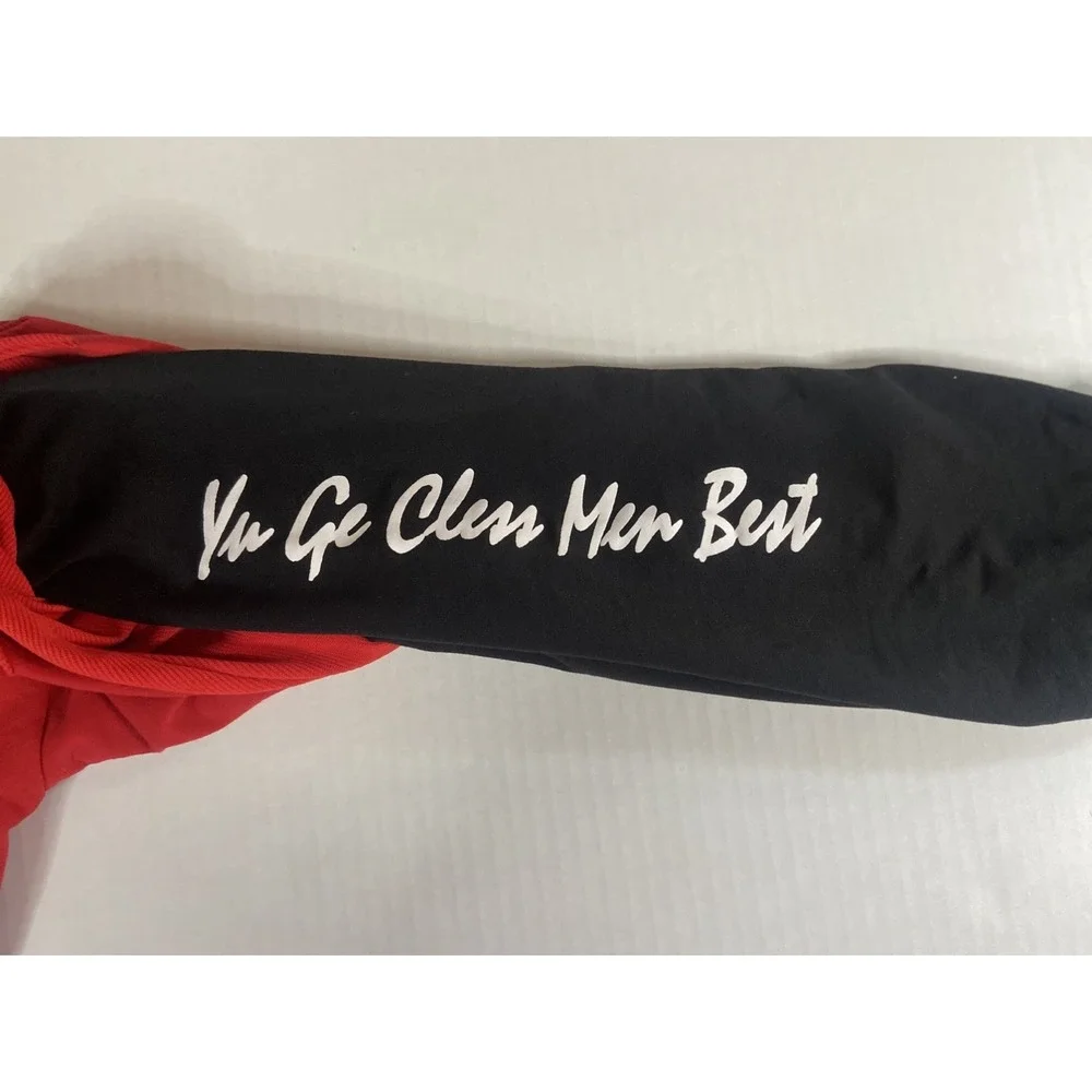 Yuge Fashion Red Black Layered Distressed Graphic Hoodie Mens 3XL Streetwear - Picture 13 of 16